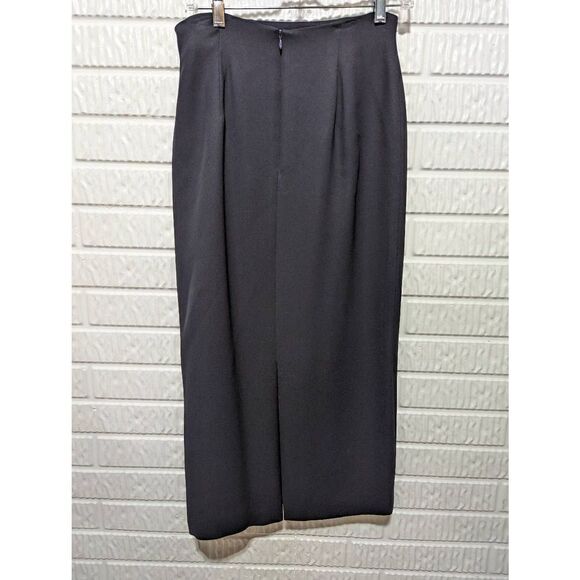 Rena Rowan Women's Black Zip Back Slit Straight Pencil Midi Skirt Size 8 - Picture 3 of 6